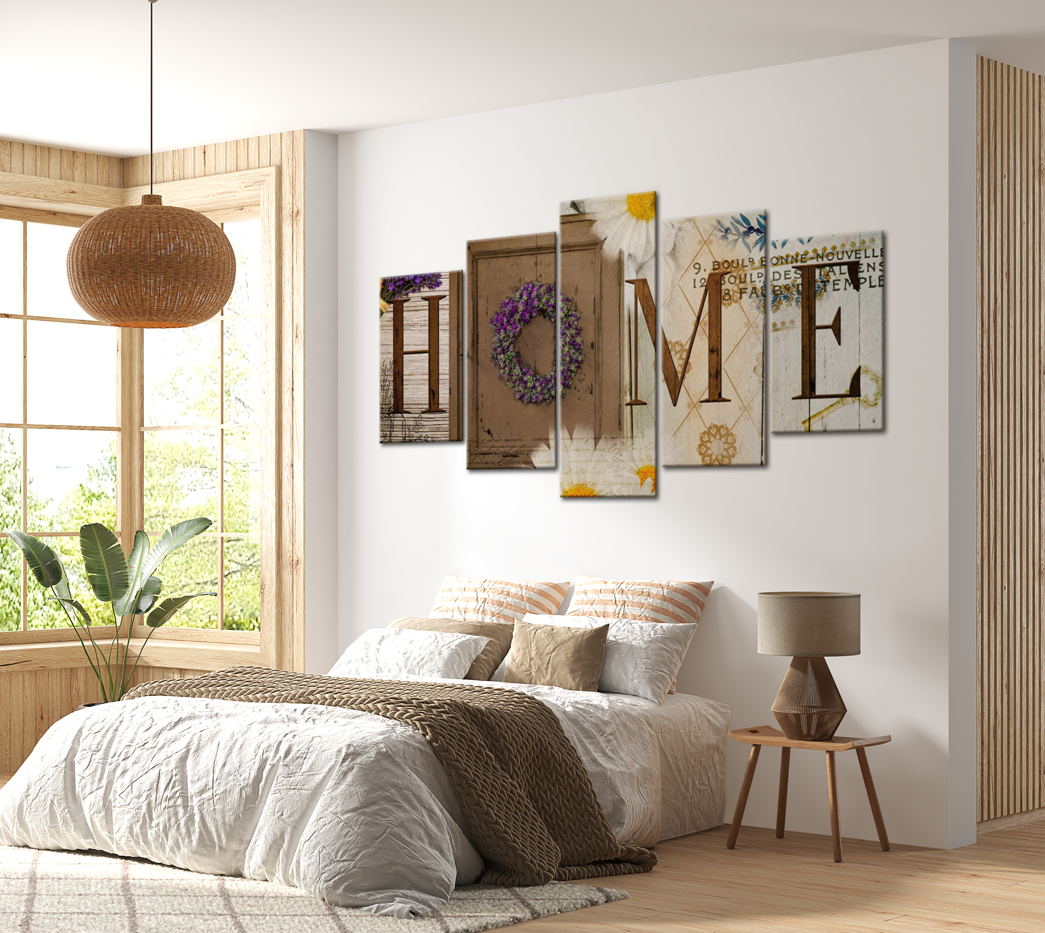 Stretched Canvas Vintage Art - Home Vintage Flowers 40"Wx20"H