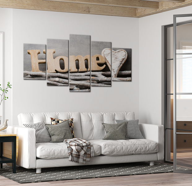 Vintage Canvas Wall Art - Home Forest Cottage - 5 Pieces