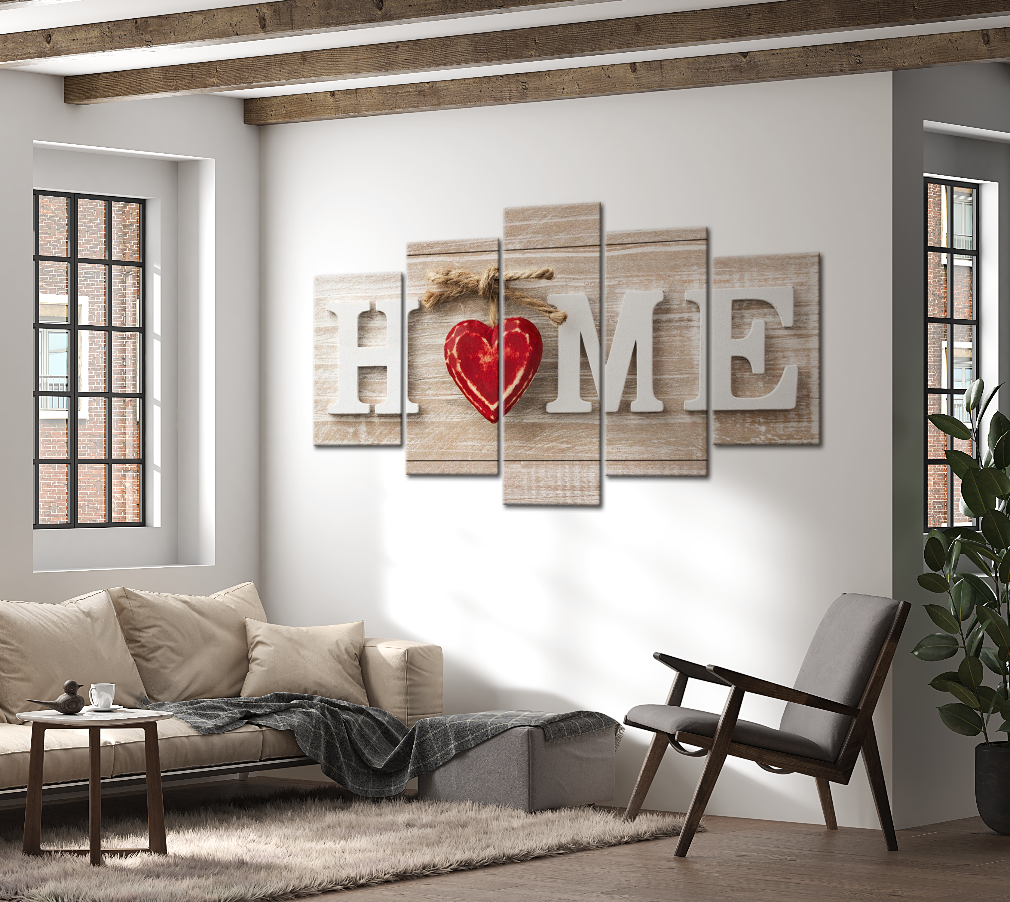 Stretched Canvas Vintage Art - Home: House Of Love 40"Wx20"H
