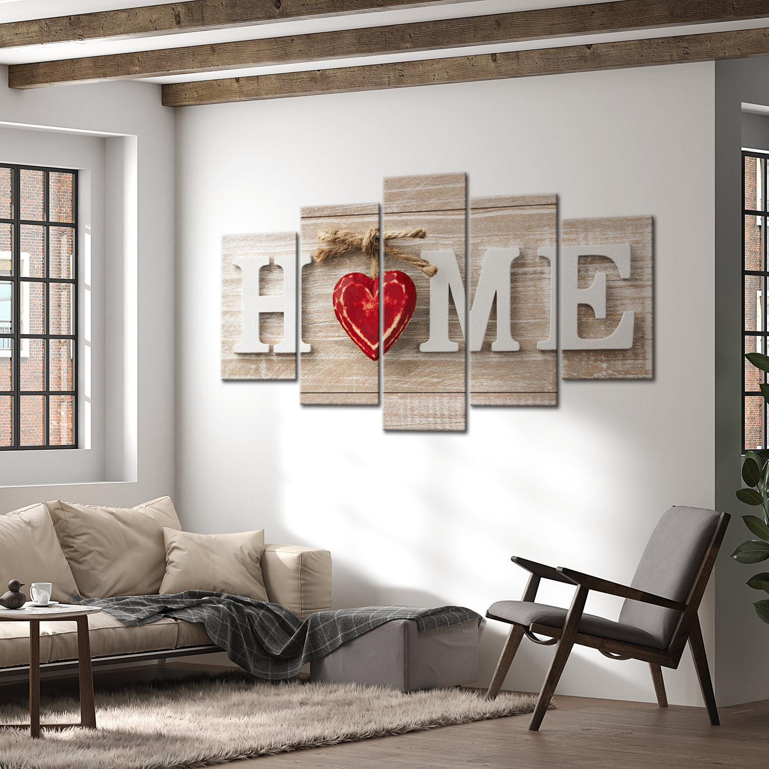 Stretched Canvas Vintage Art - Home: House Of Love 40"Wx20"H