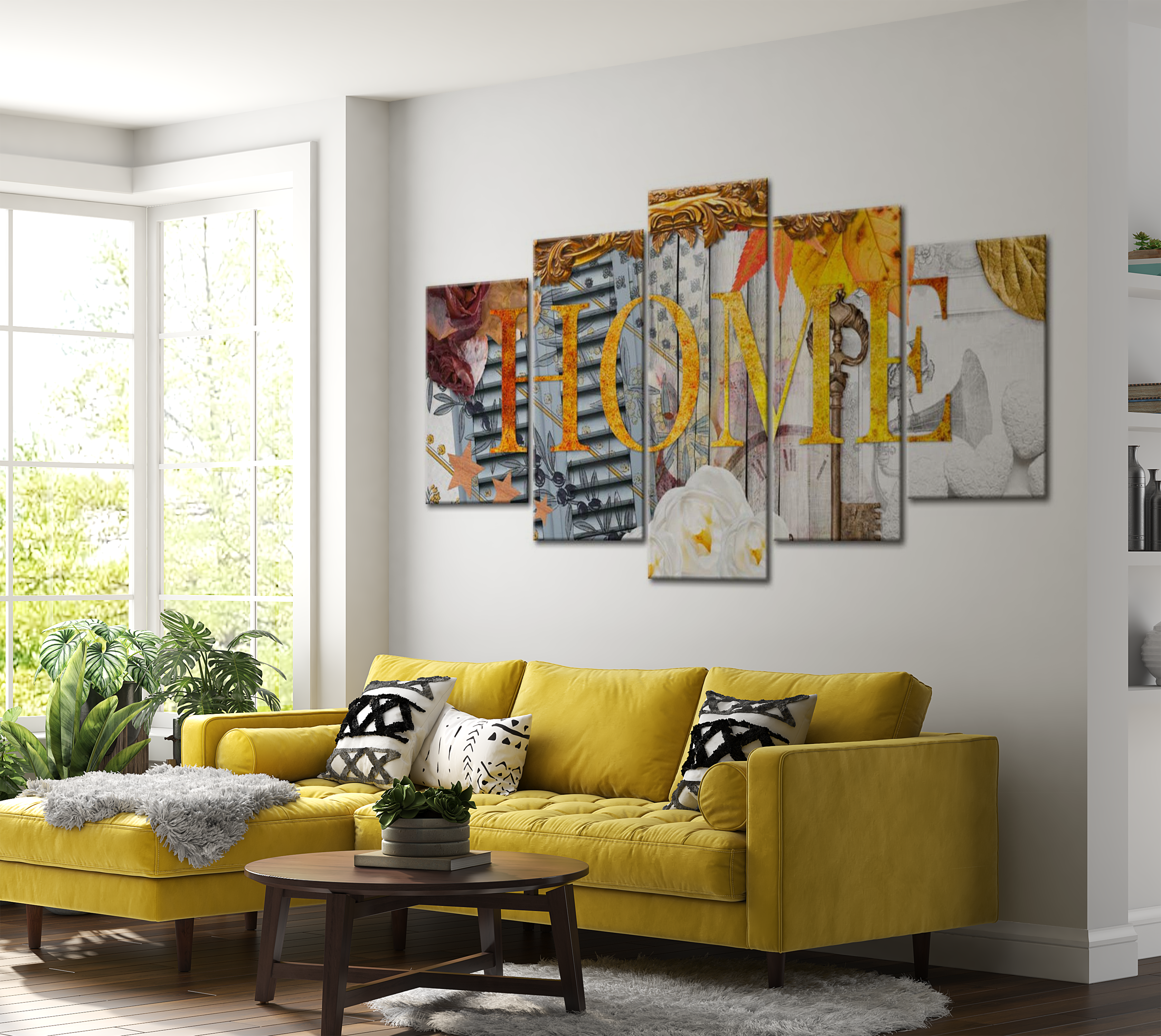 Vintage Canvas Wall Art - Home Shutters - 5 Pieces