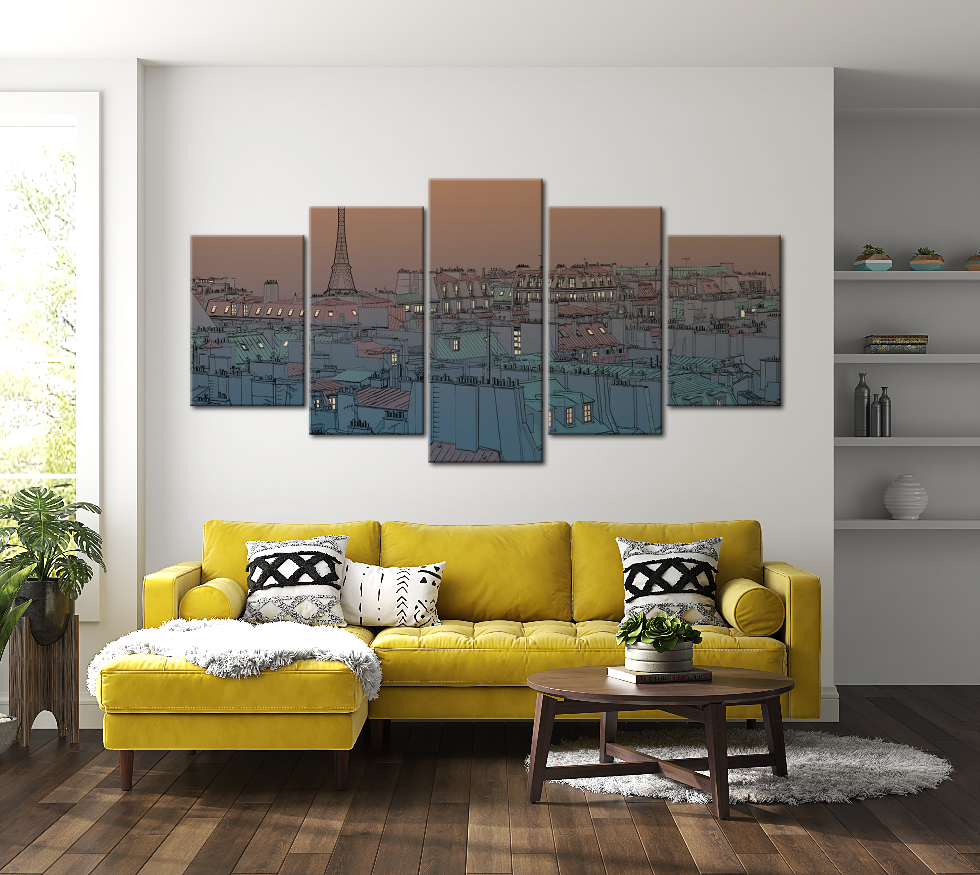 Stretched Canvas Vintage Art - Paris - The Darkness Falls 40"Wx20"H