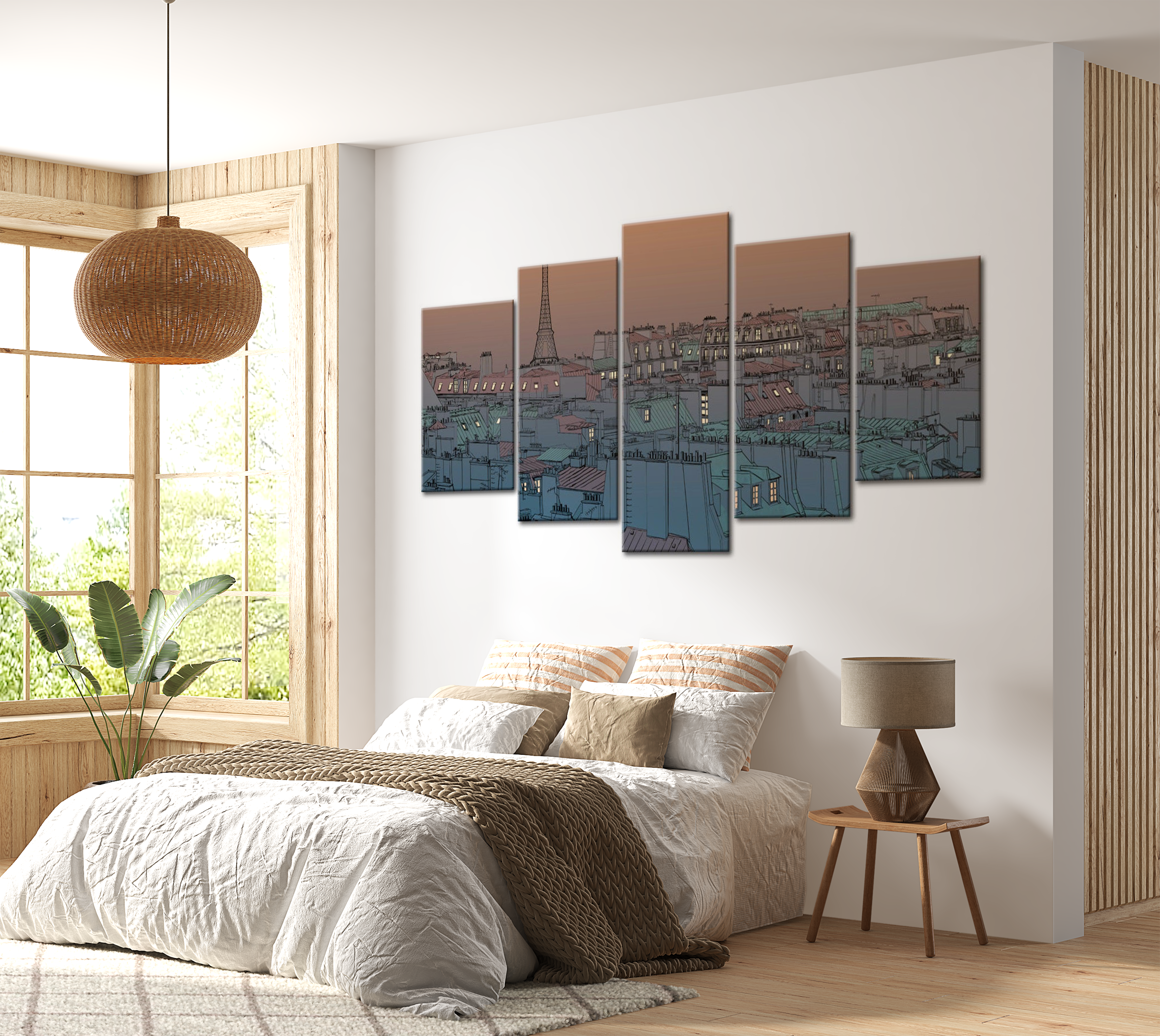 Stretched Canvas Vintage Art - Paris - The Darkness Falls 40"Wx20"H