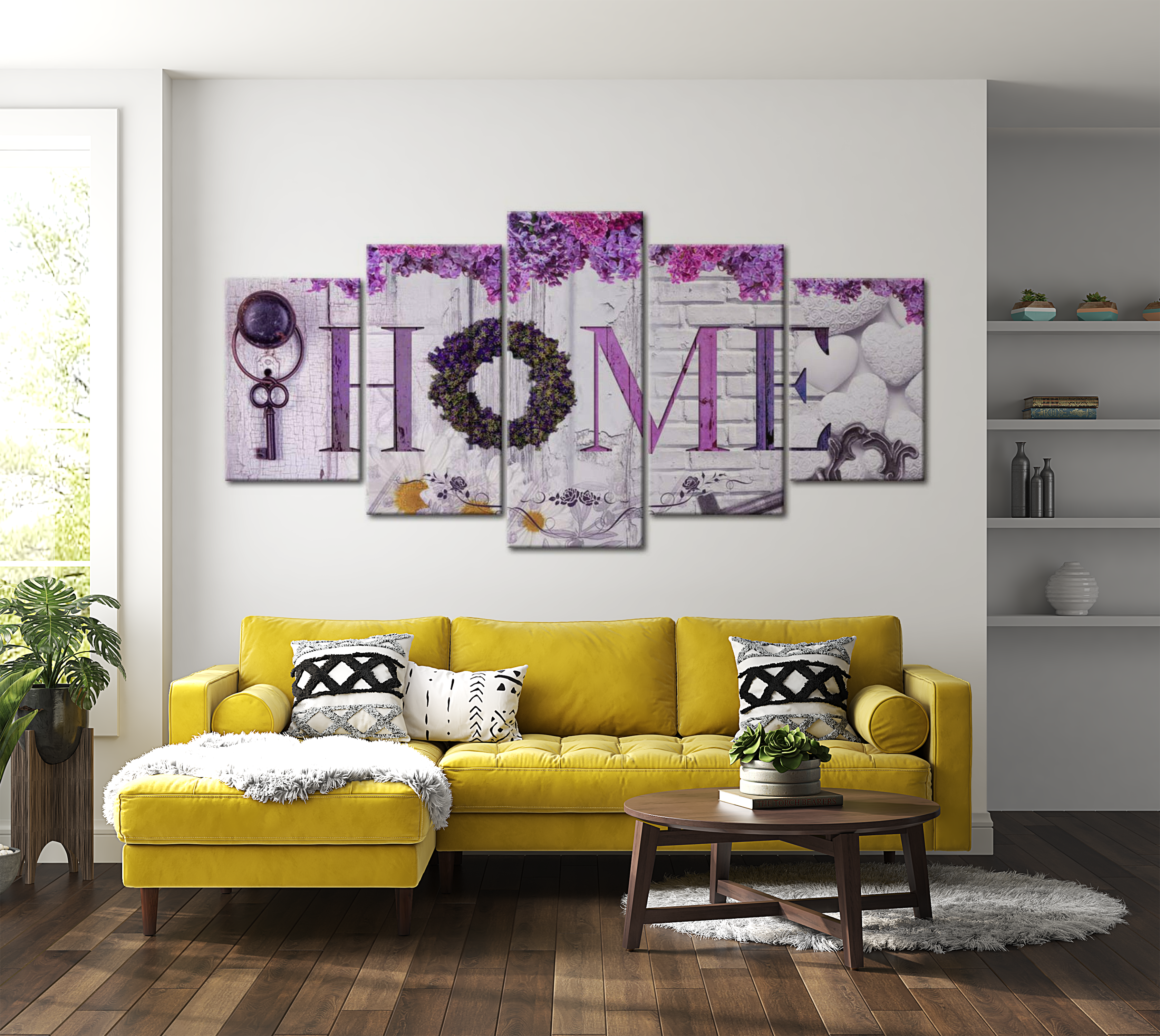 Stretched Canvas Vintage Art - Purple House 40"Wx20"H