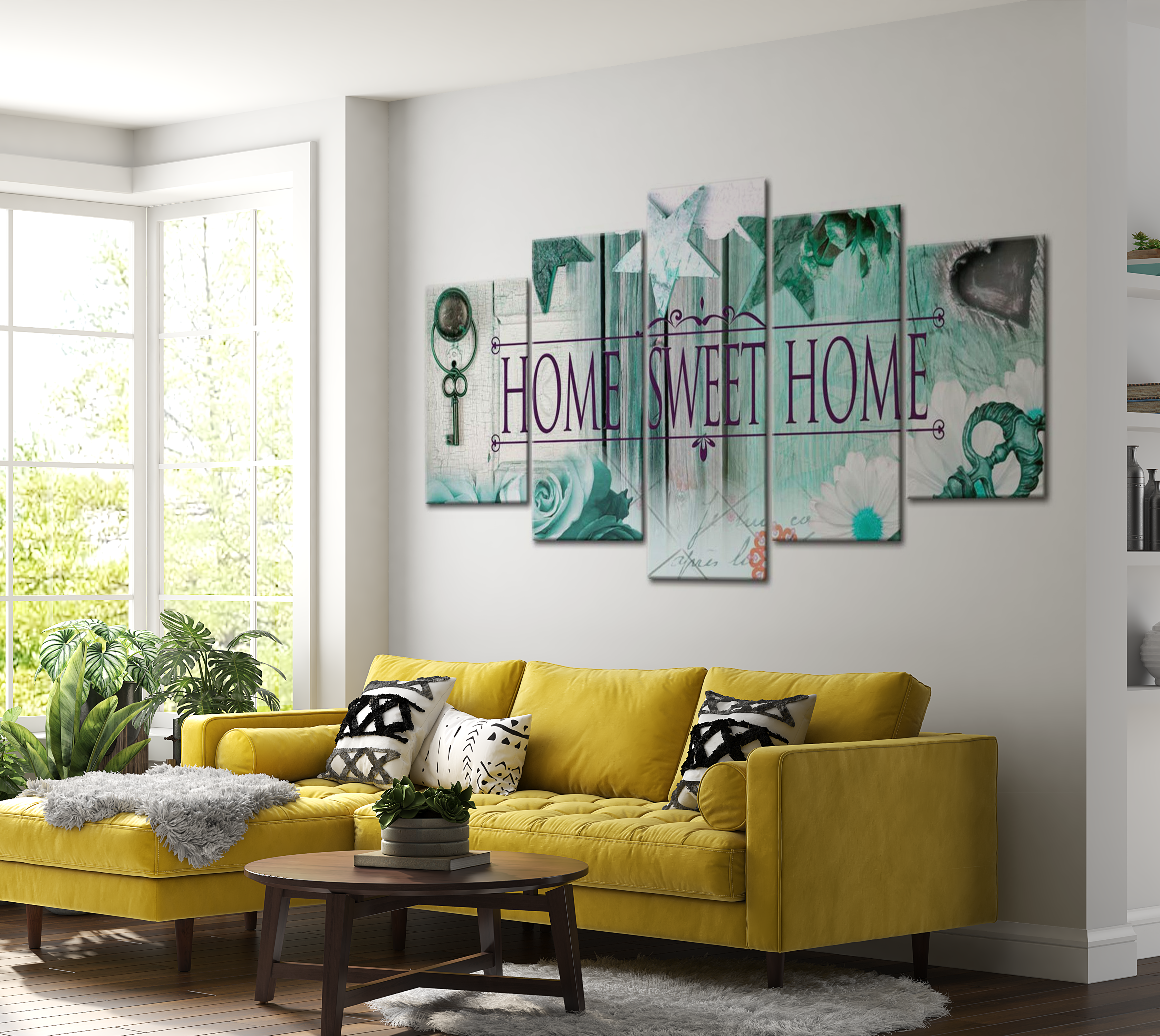 Stretched Canvas Vintage Art - Key On The Emerald Background 40"Wx20"H