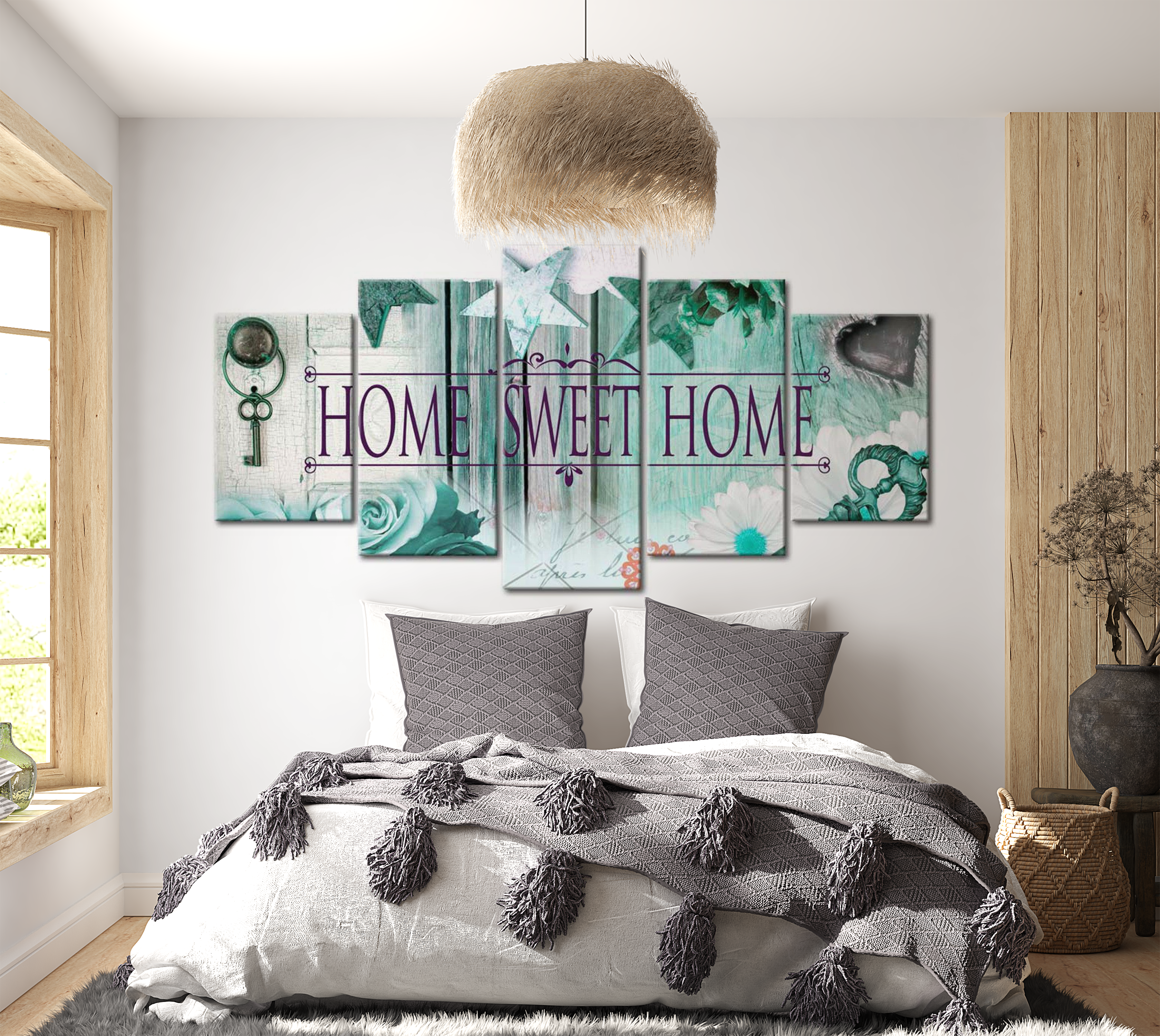 Stretched Canvas Vintage Art - Key On The Emerald Background 40"Wx20"H