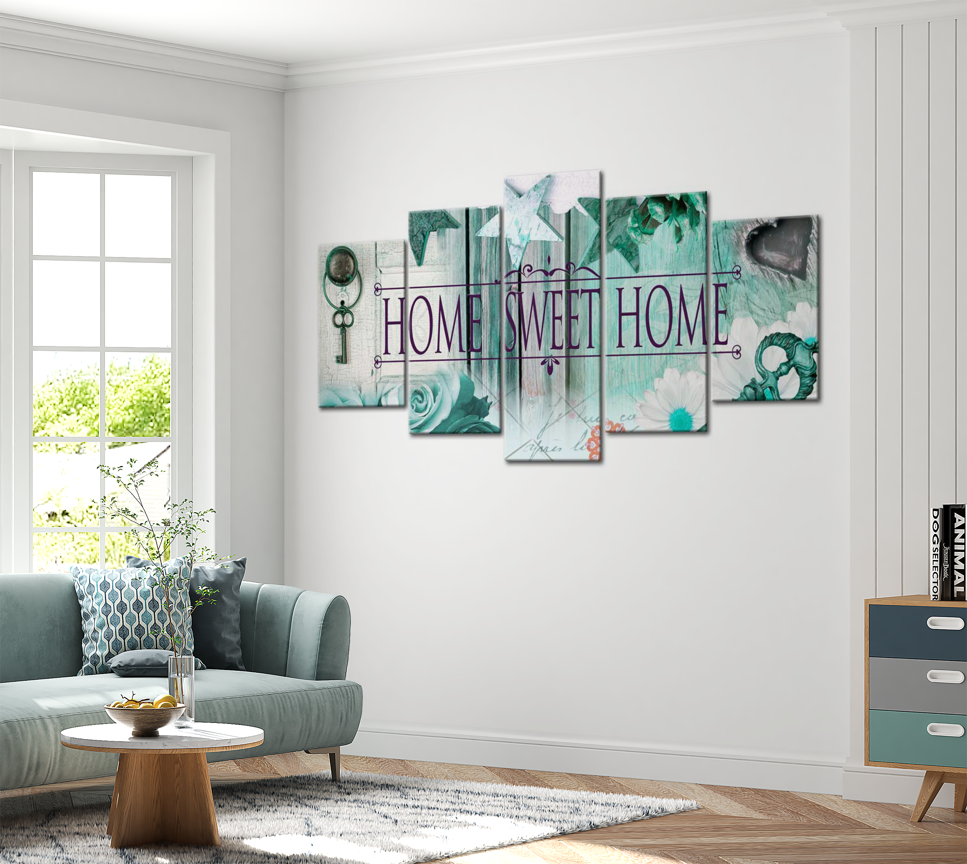 Stretched Canvas Vintage Art - Key On The Emerald Background 40"Wx20"H