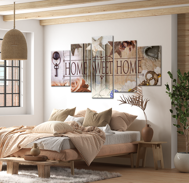 Vintage Canvas Wall Art - The Right Key - 5 Pieces