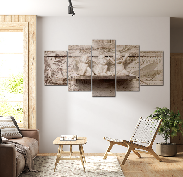 Vintage Canvas Wall Art - Three Little Angles - 5 Pieces