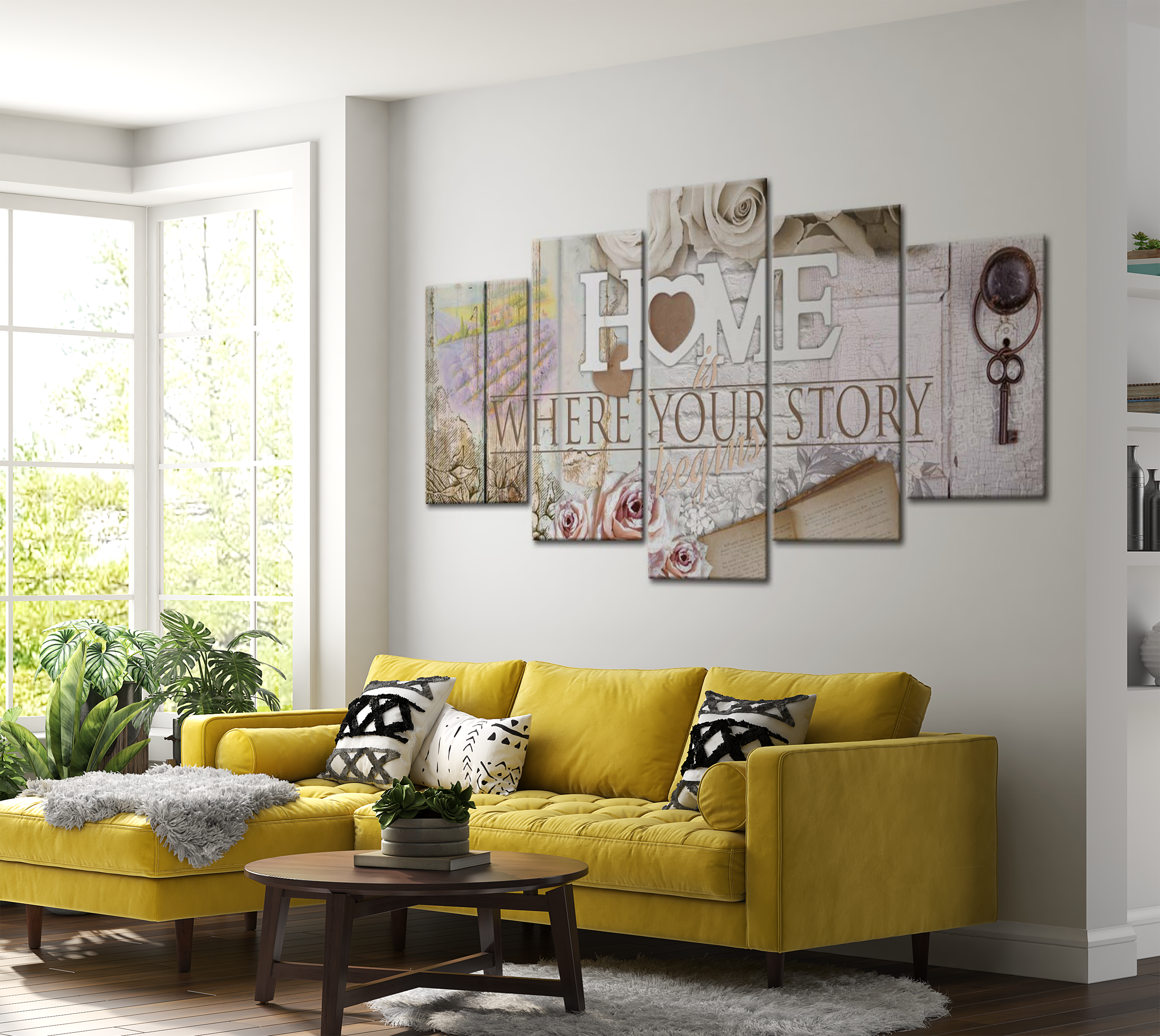 Stretched Canvas Vintage Art - Home... 40"Wx20"H