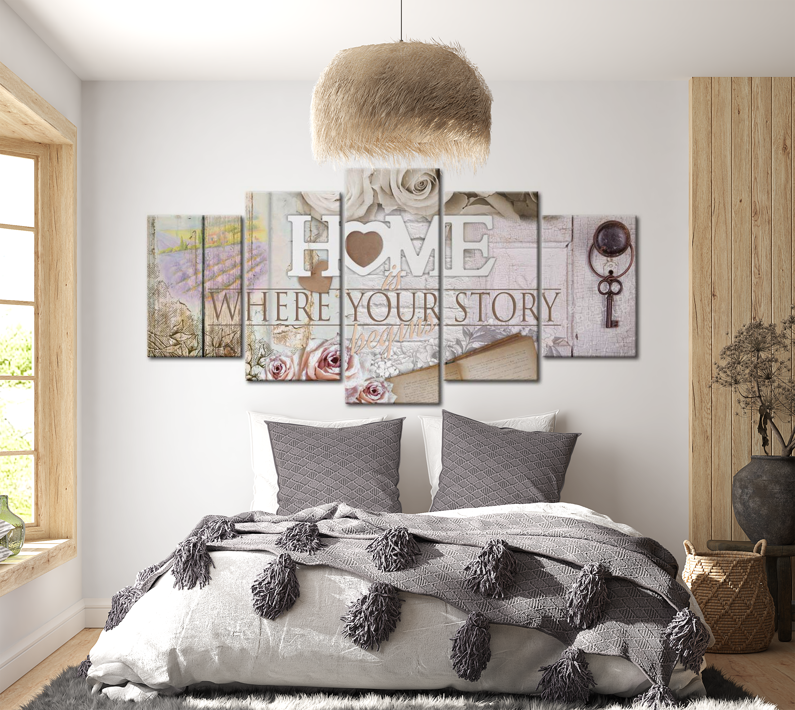 Stretched Canvas Vintage Art - Home... 40"Wx20"H