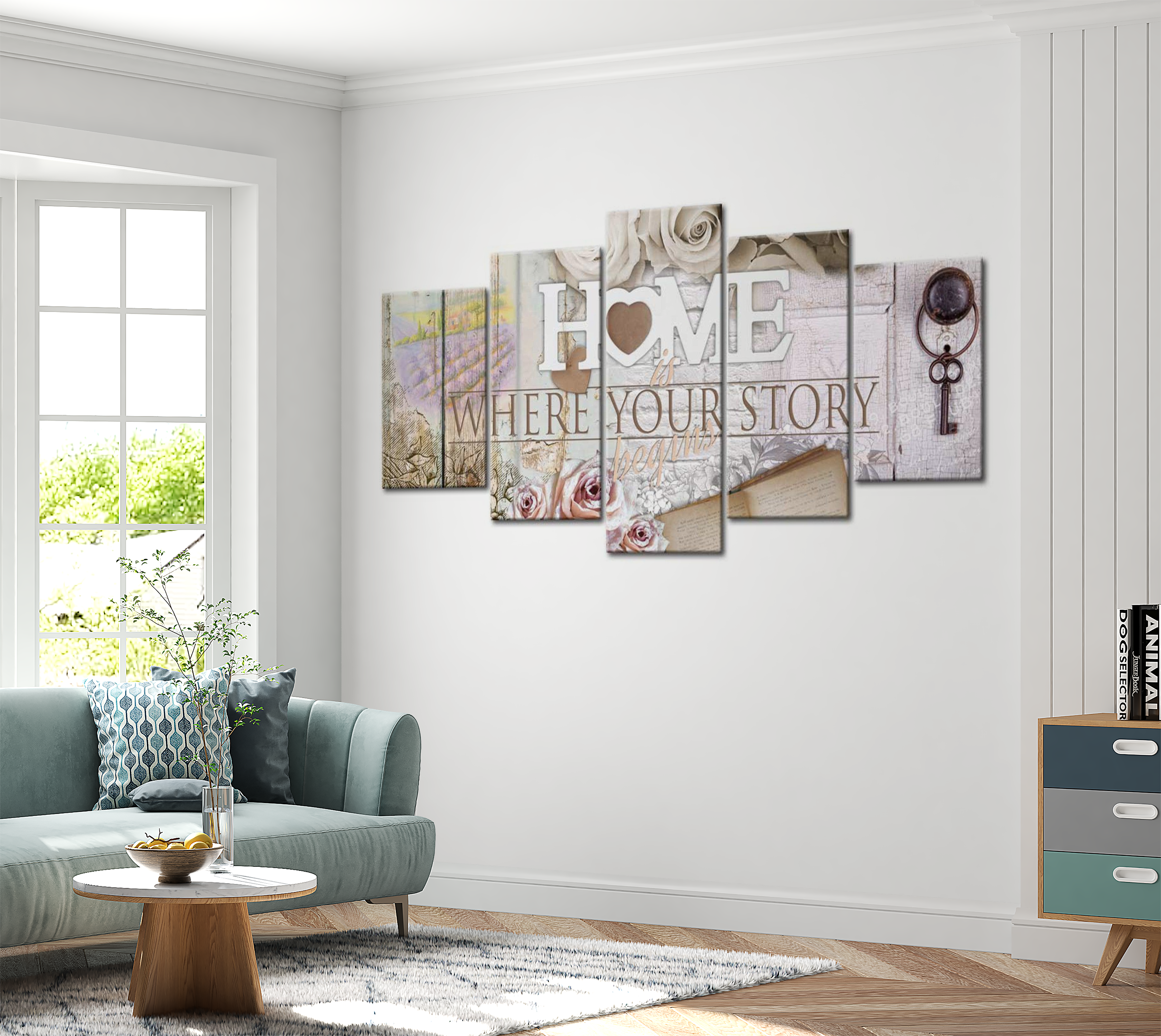 Stretched Canvas Vintage Art - Home... 40"Wx20"H