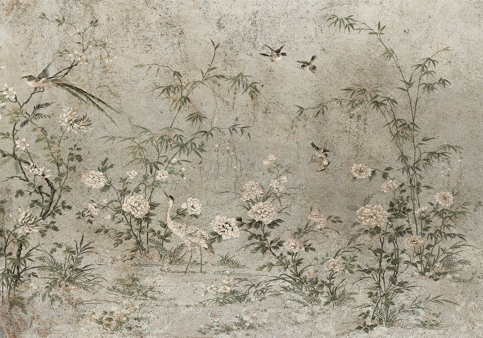 Vintage Wallpaper Wall Mural - Eastern Fresco