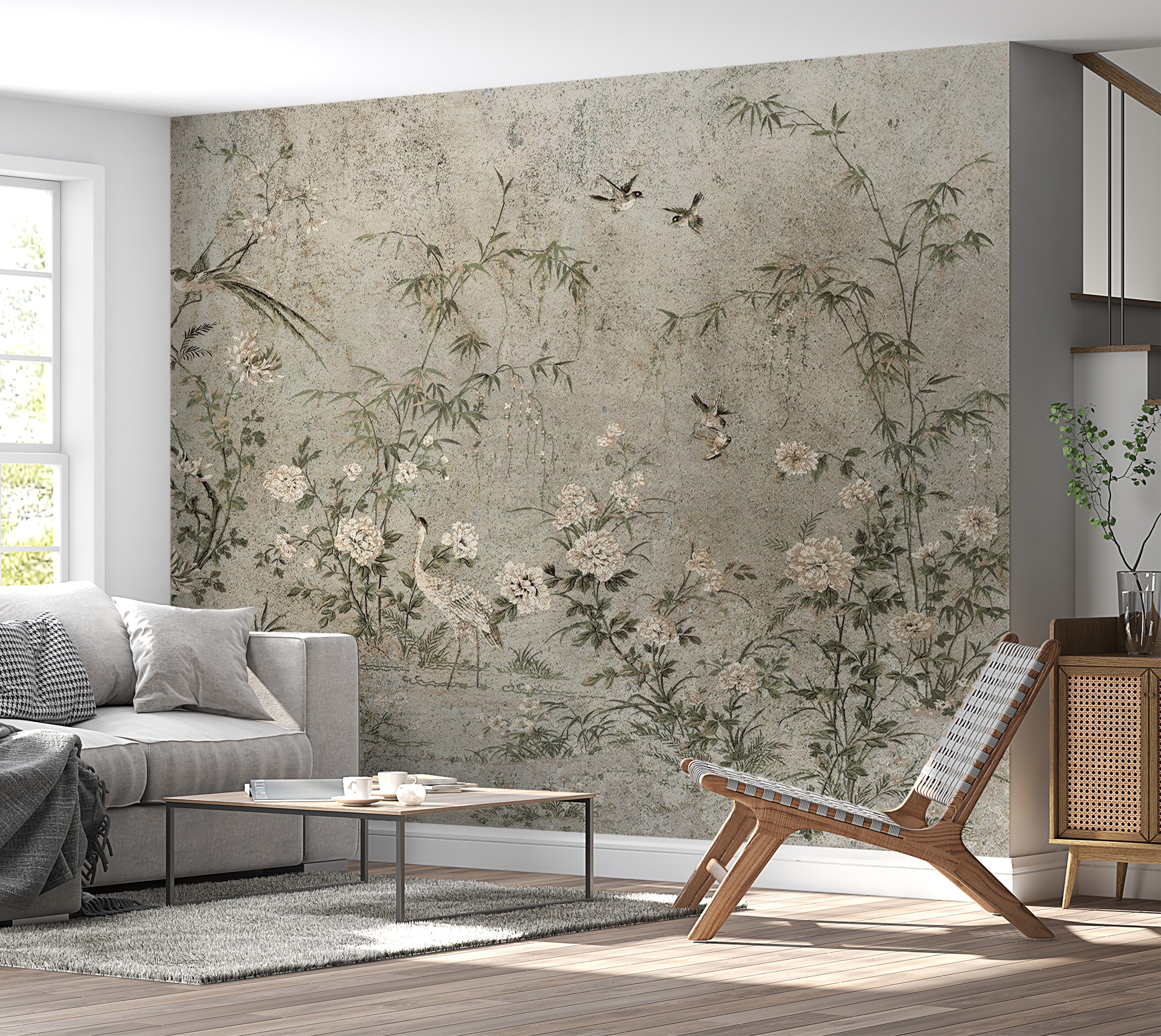 Vintage Wallpaper Wall Mural - Eastern Fresco 39"Wx27"H / Regular