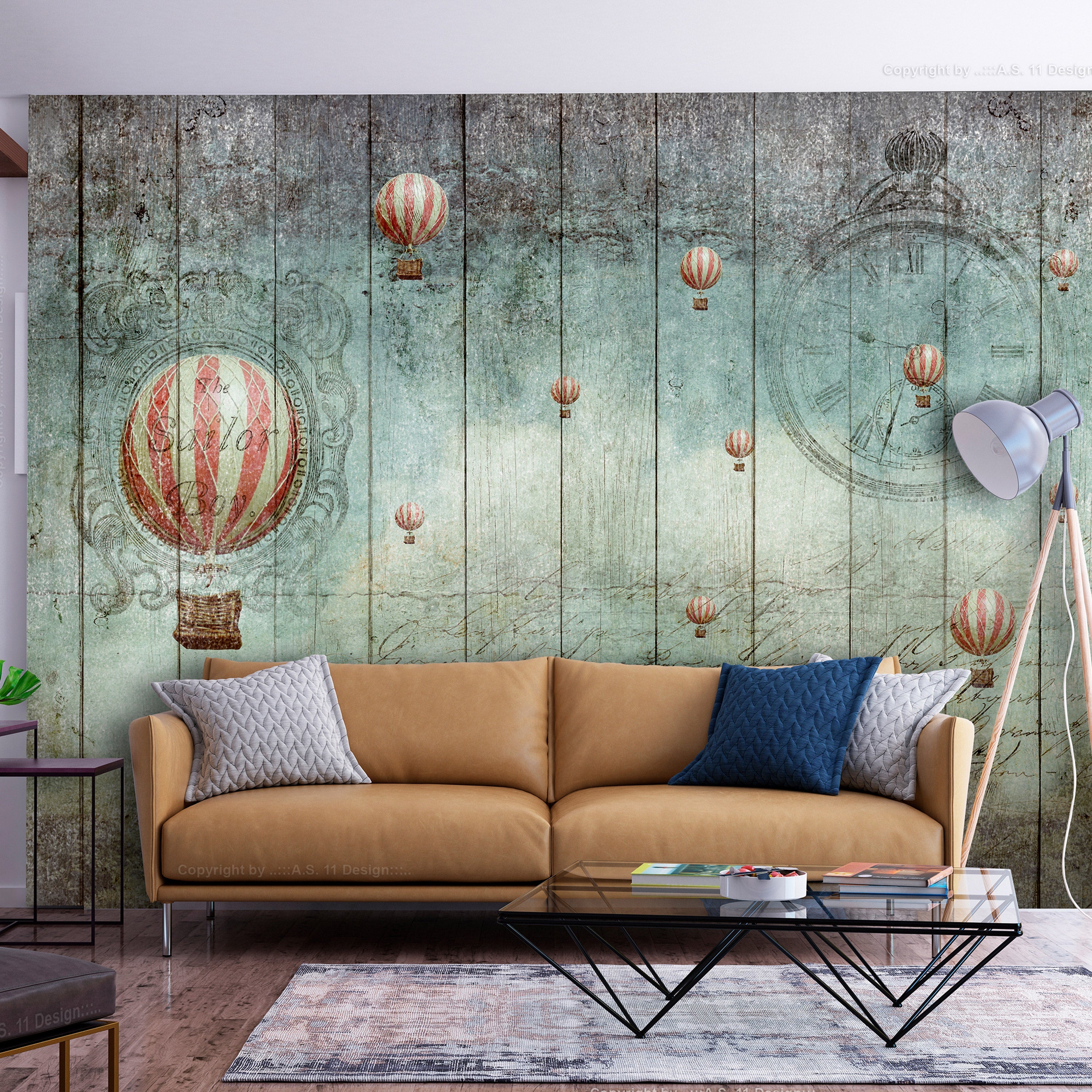 Vintage Wallpaper Wall Mural - Flying Adventure