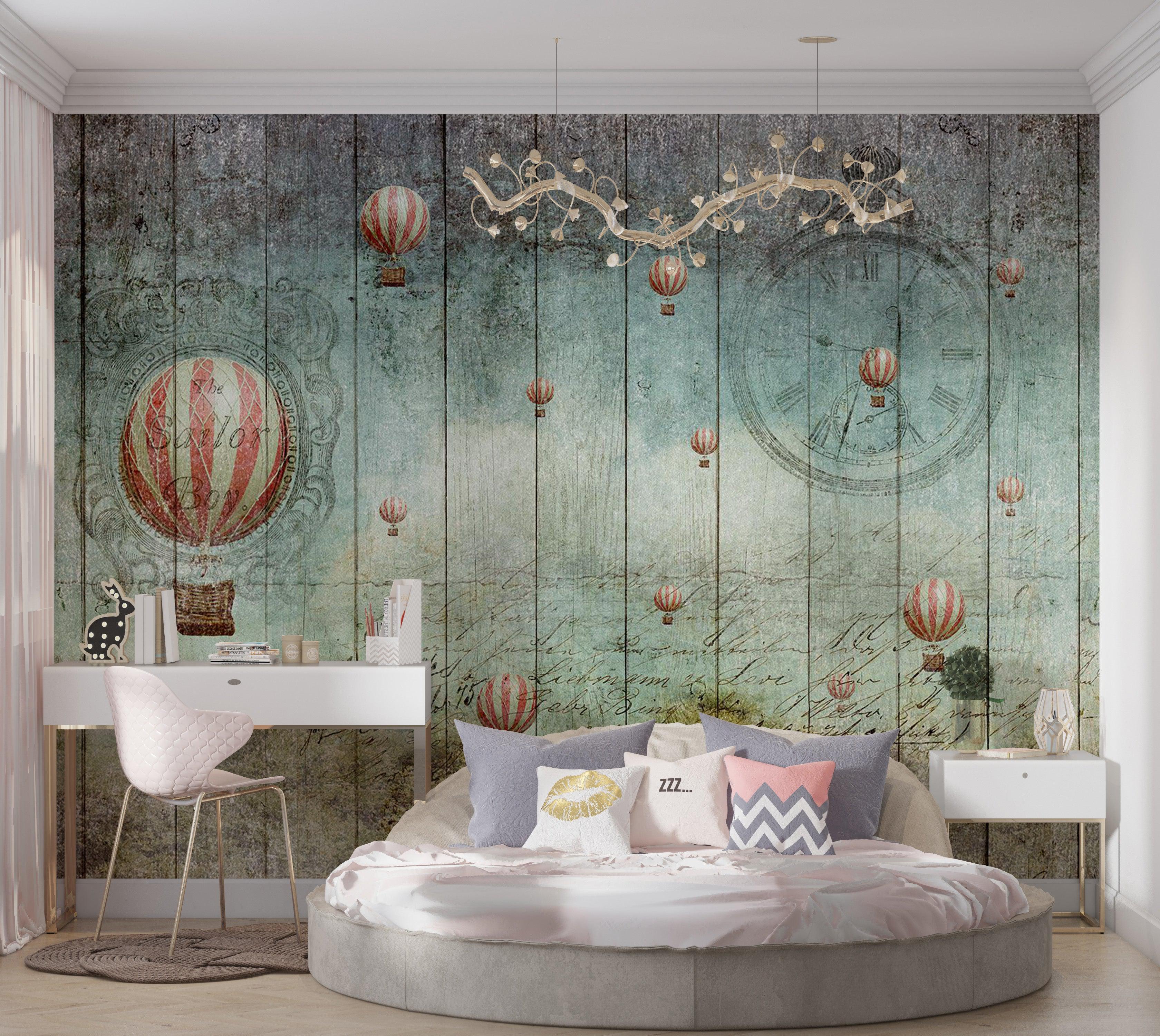 Vintage Wallpaper Wall Mural - Flying Adventure