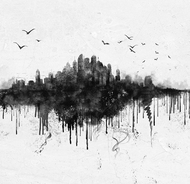 Wallpaper Wall Mural - Watercolor City View