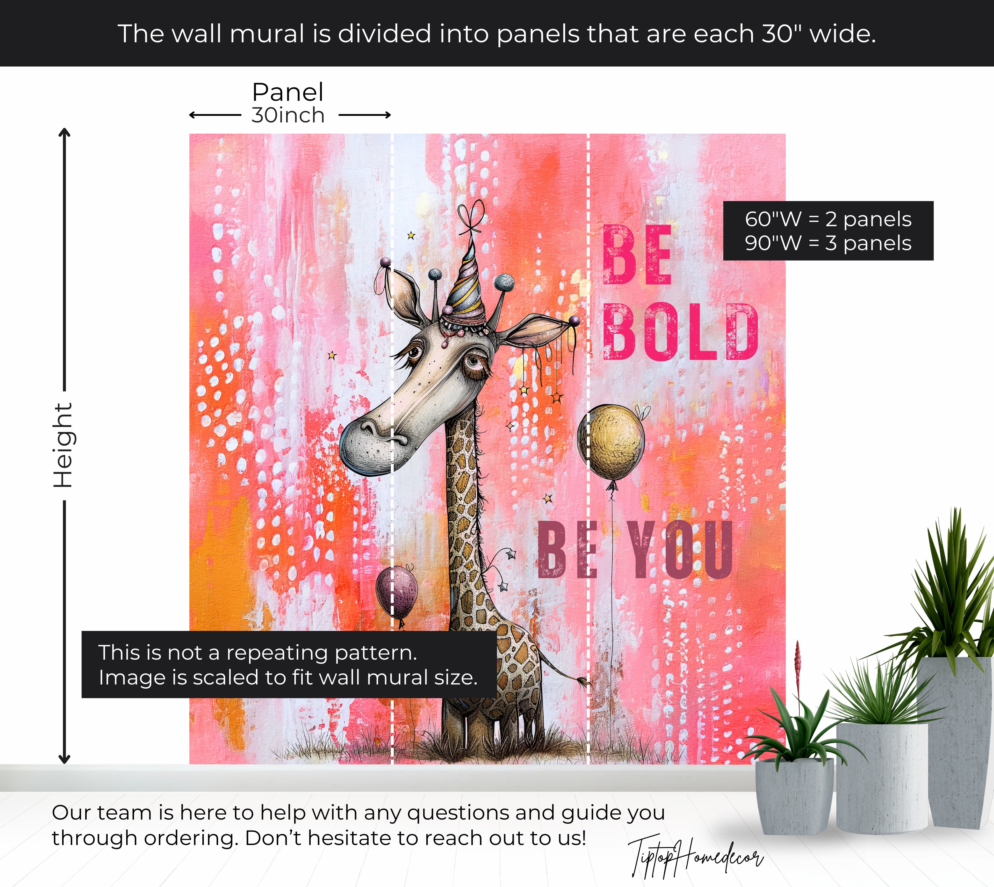 Premium Wallpaper Wall Mural - Giraffe Be Bold