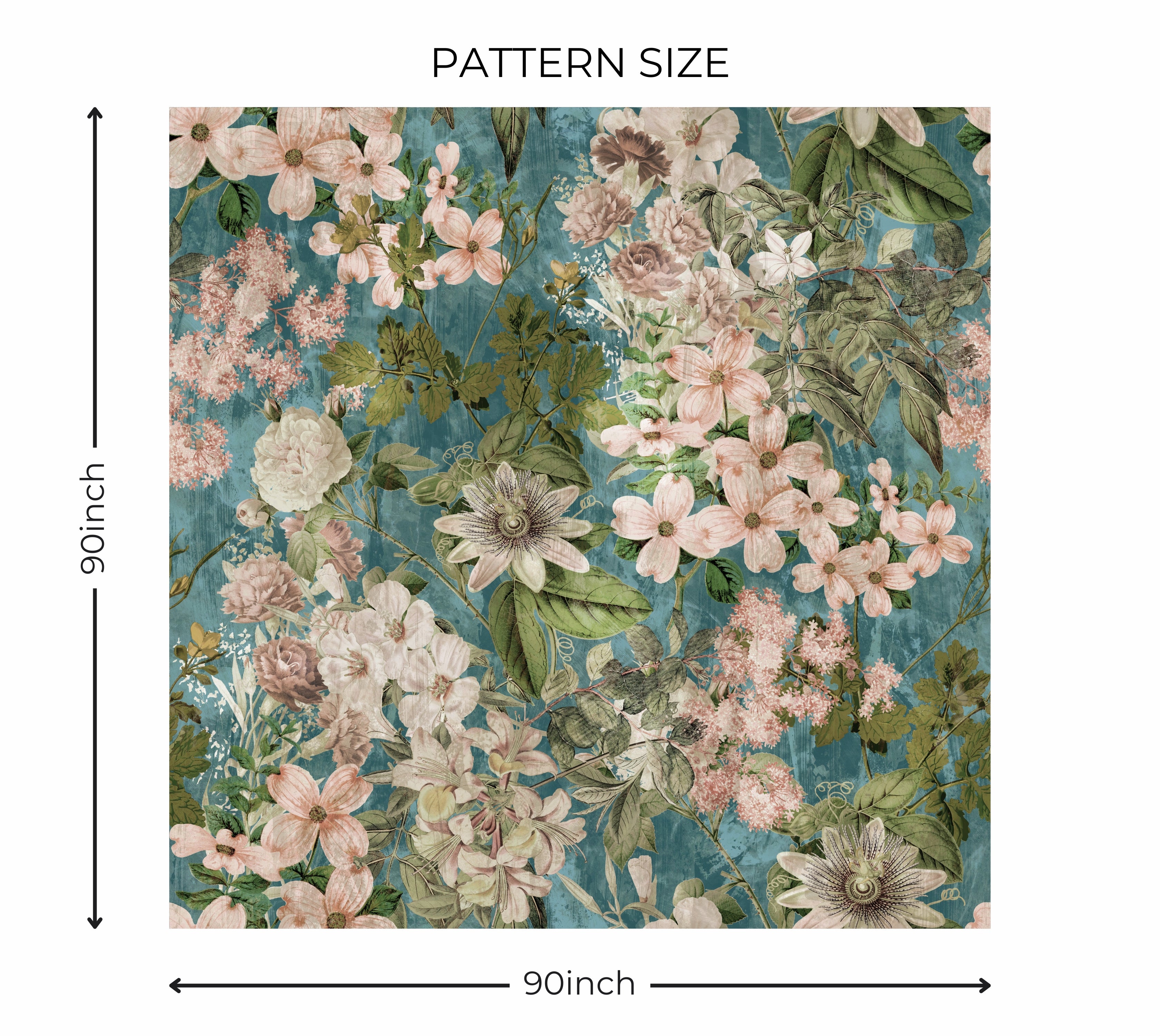 Premium Wallpaper Wall Mural - Garden Romance Blue