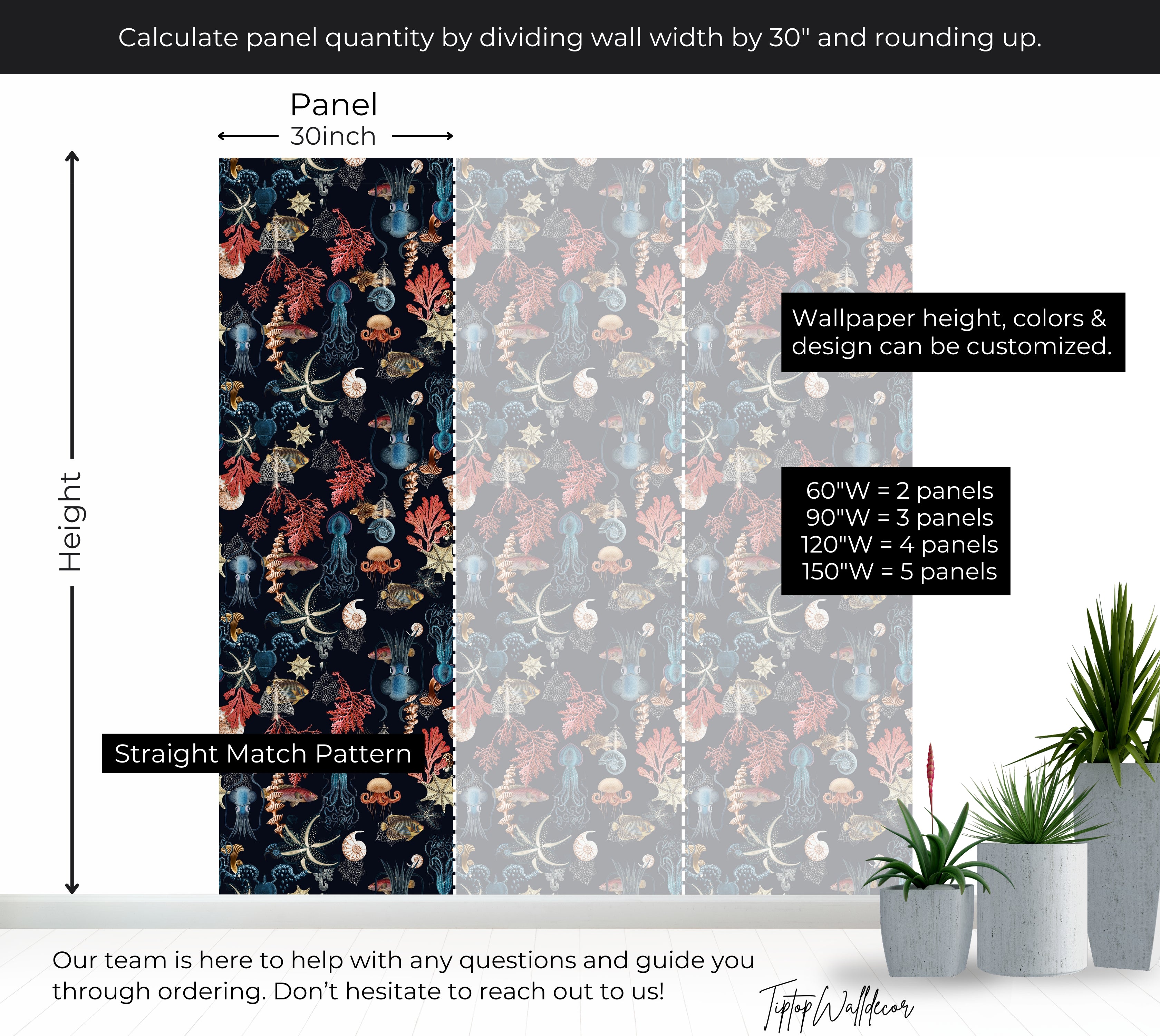 Premium Repeating Pattern Wallpaper - Vintage Underwater Sea Life