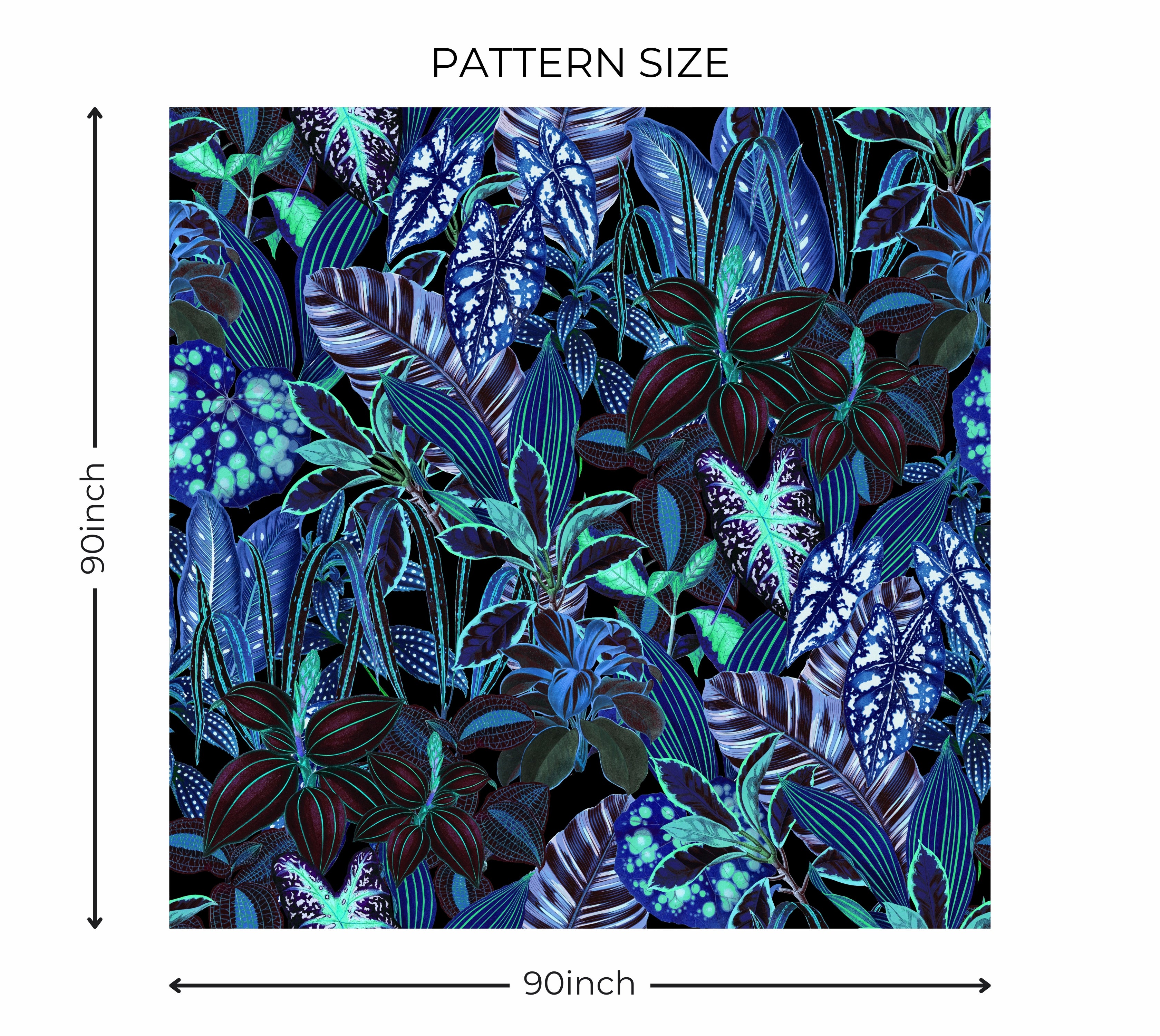 Premium Wallpaper Wall Mural - Night Blue Garden