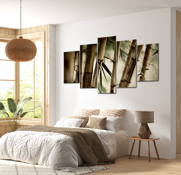 Wellness Canvas Wall Art - Asian Bamboo Forest - 5 Pieces