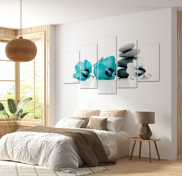 Wellness Canvas Wall Art - Calm Mallow Turquoise - 5 Pieces