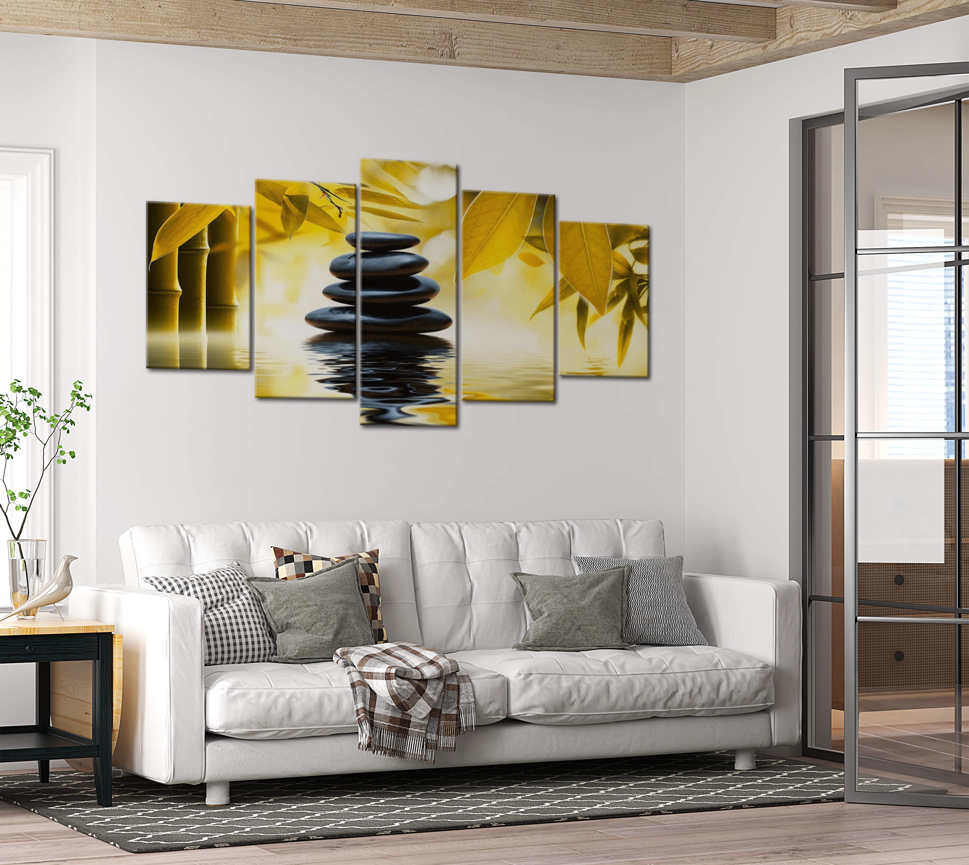 Stretched Canvas Zen Art - Safflower Relaxation 40"Wx20"H