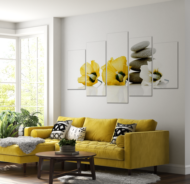 Wellness Canvas Wall Art - Yellow Harmony - 5 Pieces