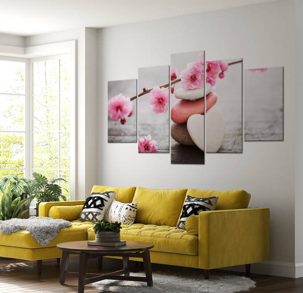 Wellness Canvas Wall Art - Zen Cherry Blossoms - 5 Pieces