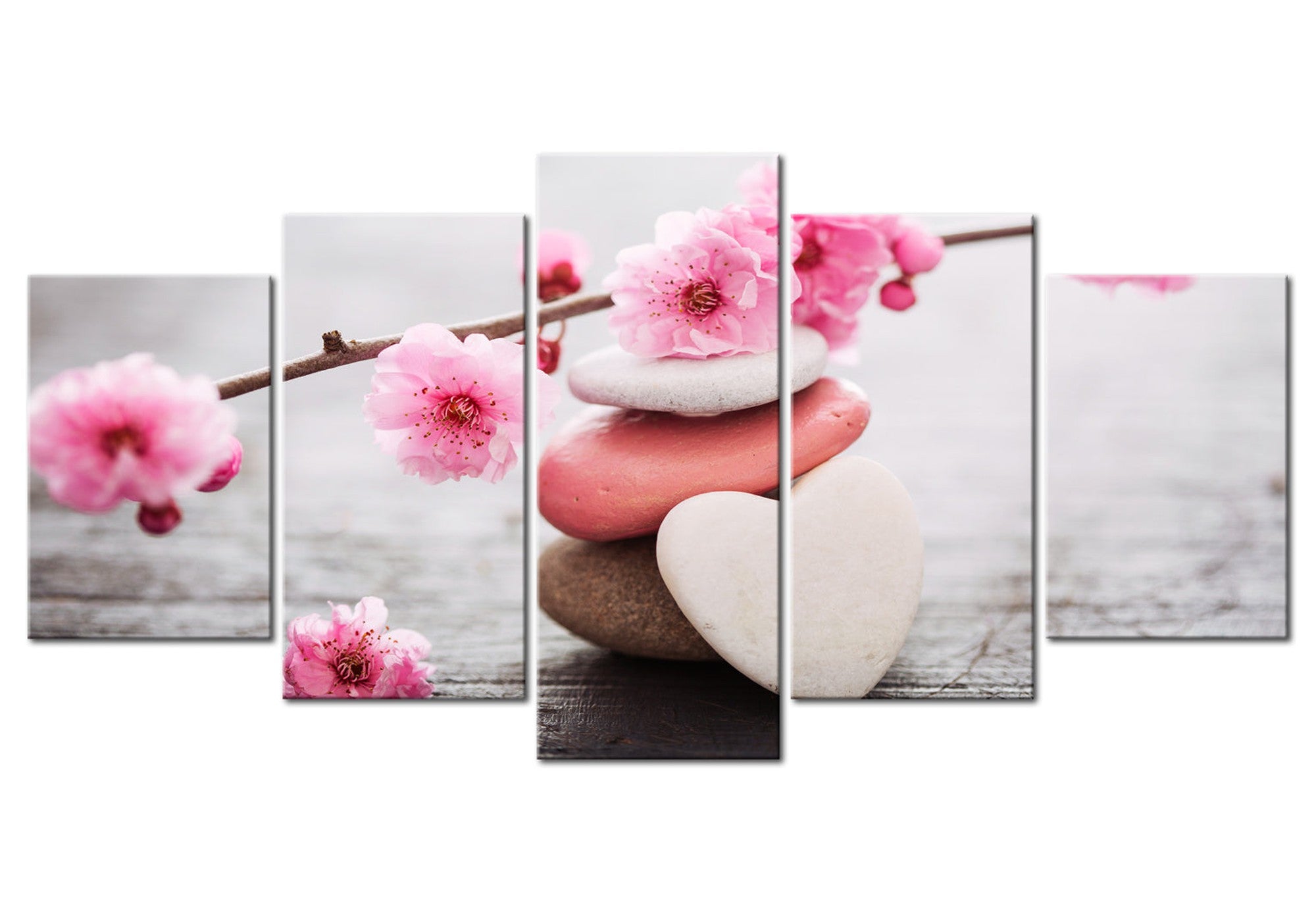 Wellness Canvas Wall Art - Zen Cherry Blossoms - 5 Pieces