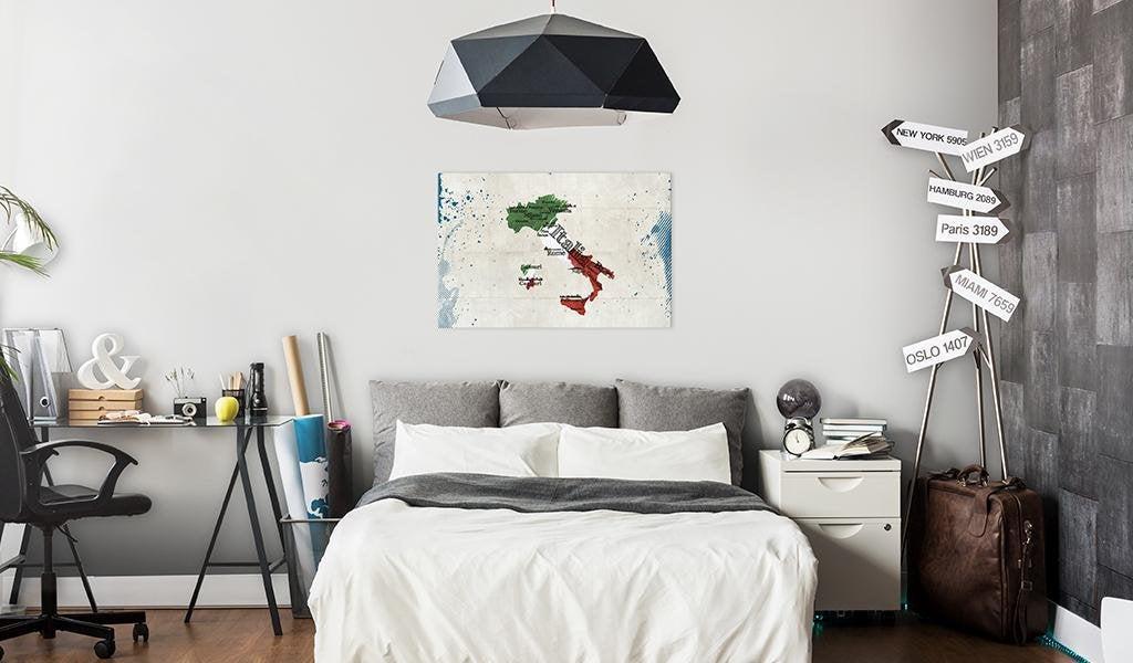 World Map Cork Pin Board - Italy