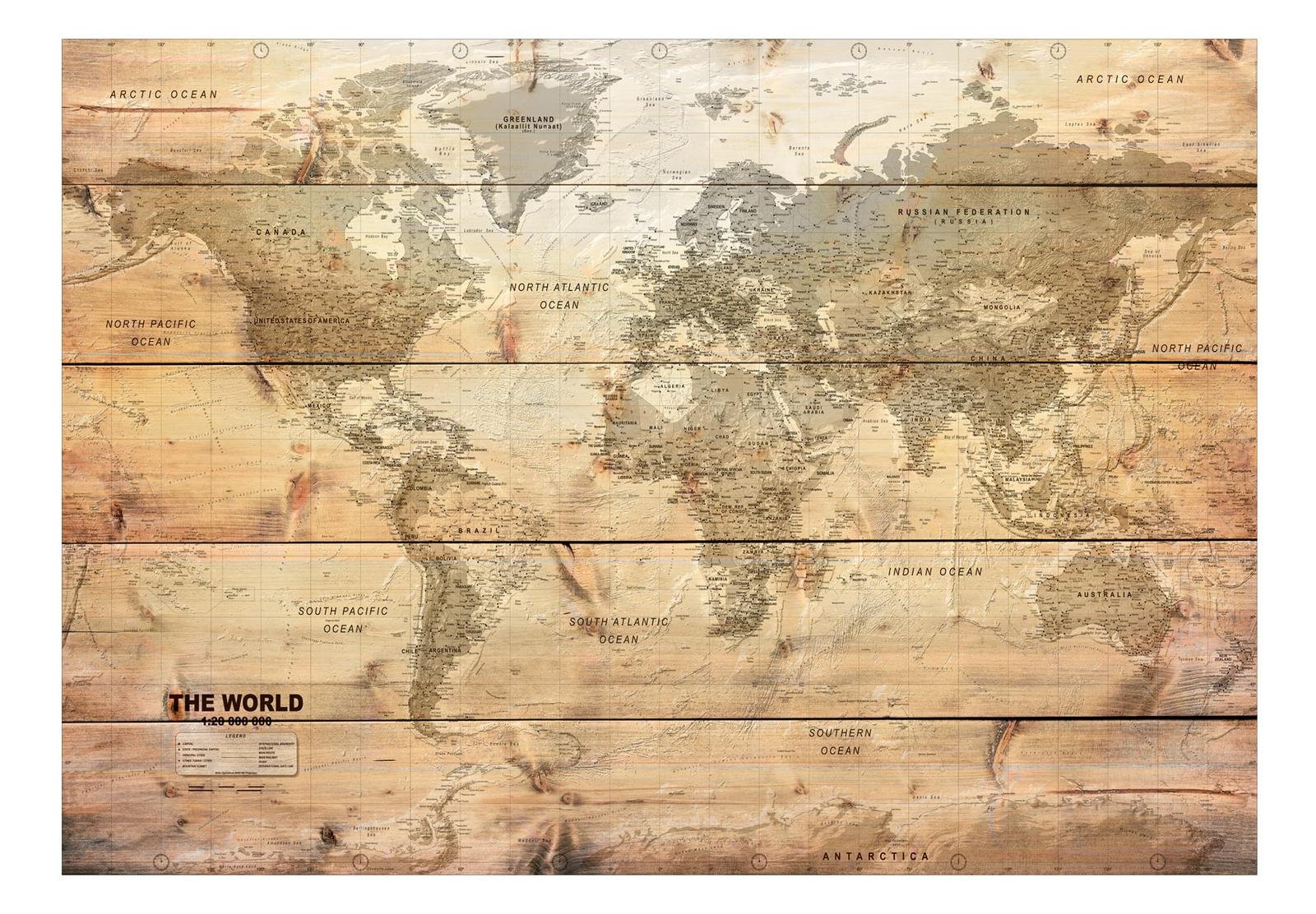 Wall mural - Map on Boards-TipTopHomeDecor