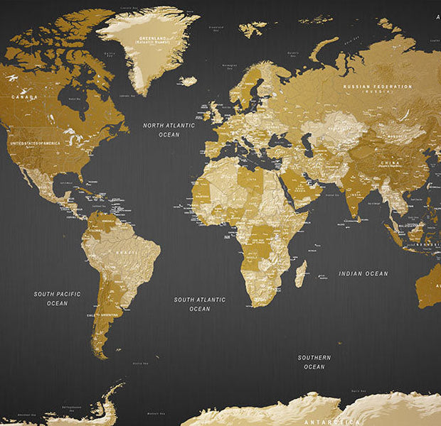 World Map Wallpaper Wall Mural - Modern Geography