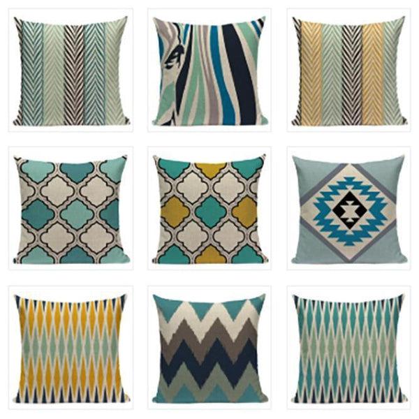 Yellow Turquoise Pillow Covers