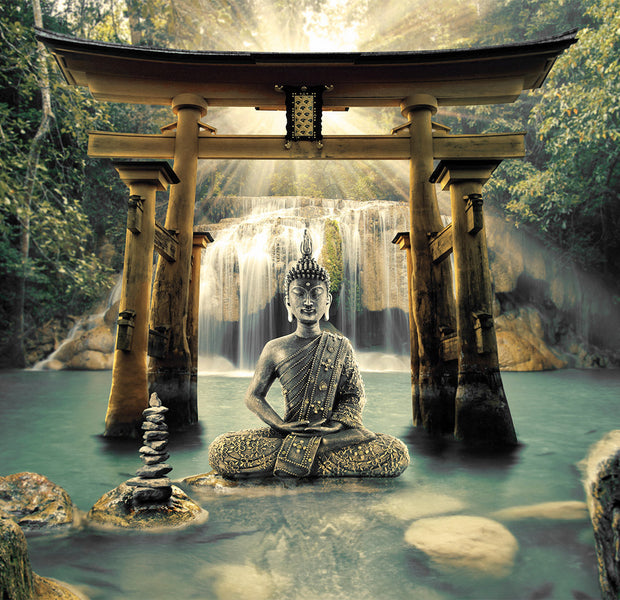 Zen Wallpaper Wall Mural - Buddha Smile