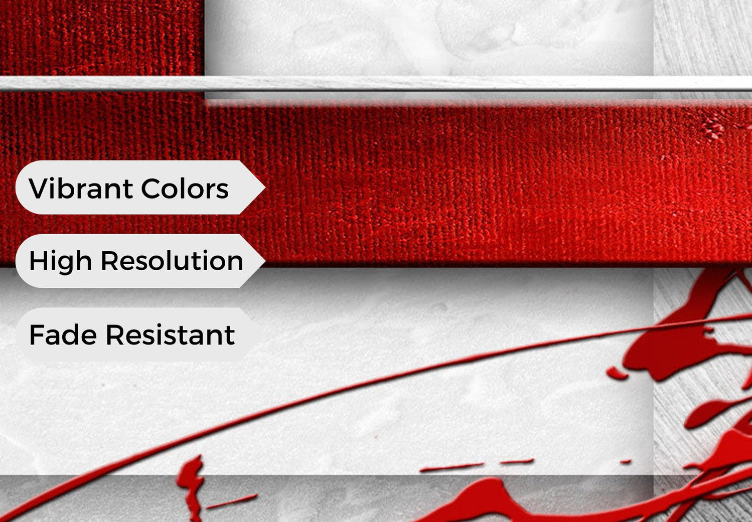 Abstract Canvas Wall Art - Crimson Energy - 5 Pieces