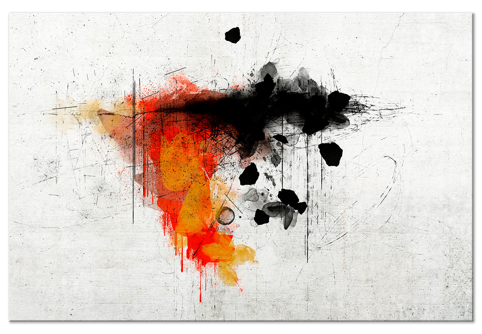 Abstract Canvas Wall Art - Expression of Red