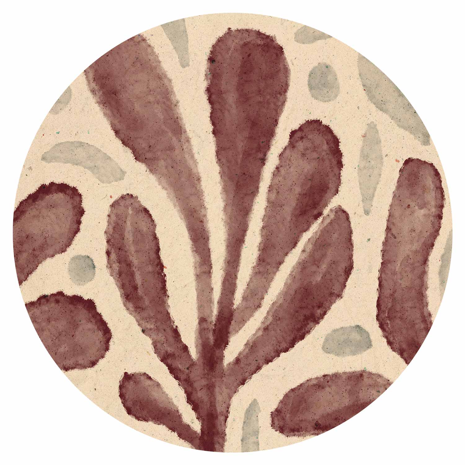 Round Abstract Wall Mural - Modern Earth Tones Inspired By Matisse