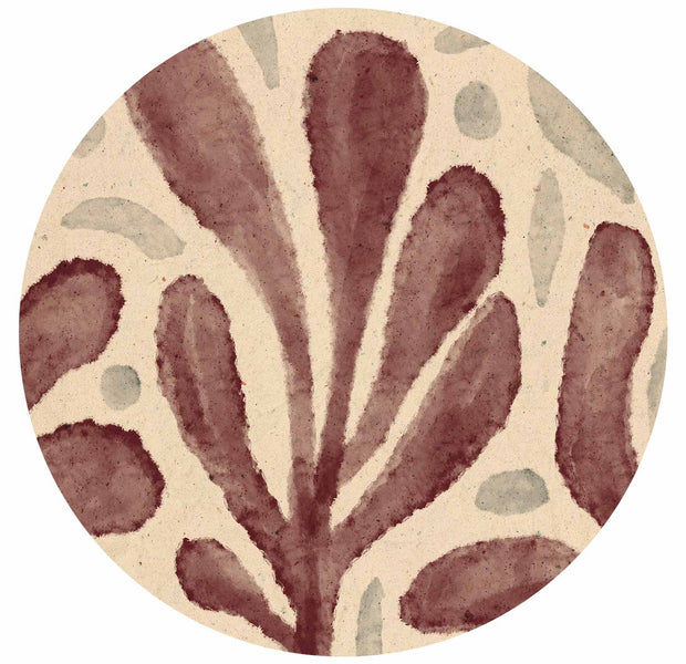 Round Abstract Wall Mural - Modern Earth Tones Inspired By Matisse