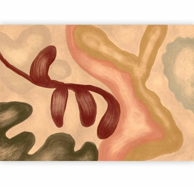 Premium Abstract Wall Mural - Colorful Shapes – Worn-Out Figures In Lime Wash Technique