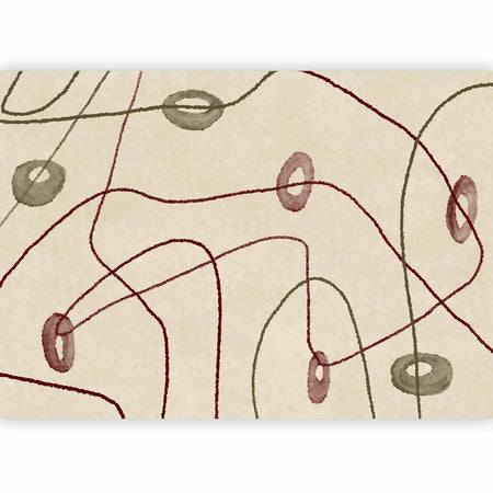 Premium Abstract Wall Mural - Lines And Shapes – Bead Labyrinth On A Pale Washed Background