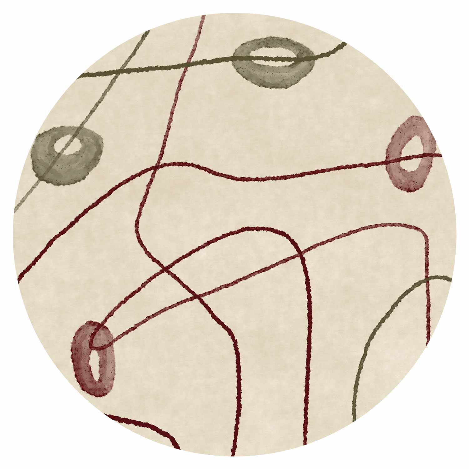 Round Abstract Wall Mural - Lines And Shapes