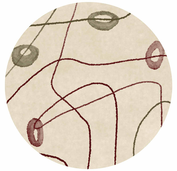 Round Abstract Wall Mural - Lines And Shapes
