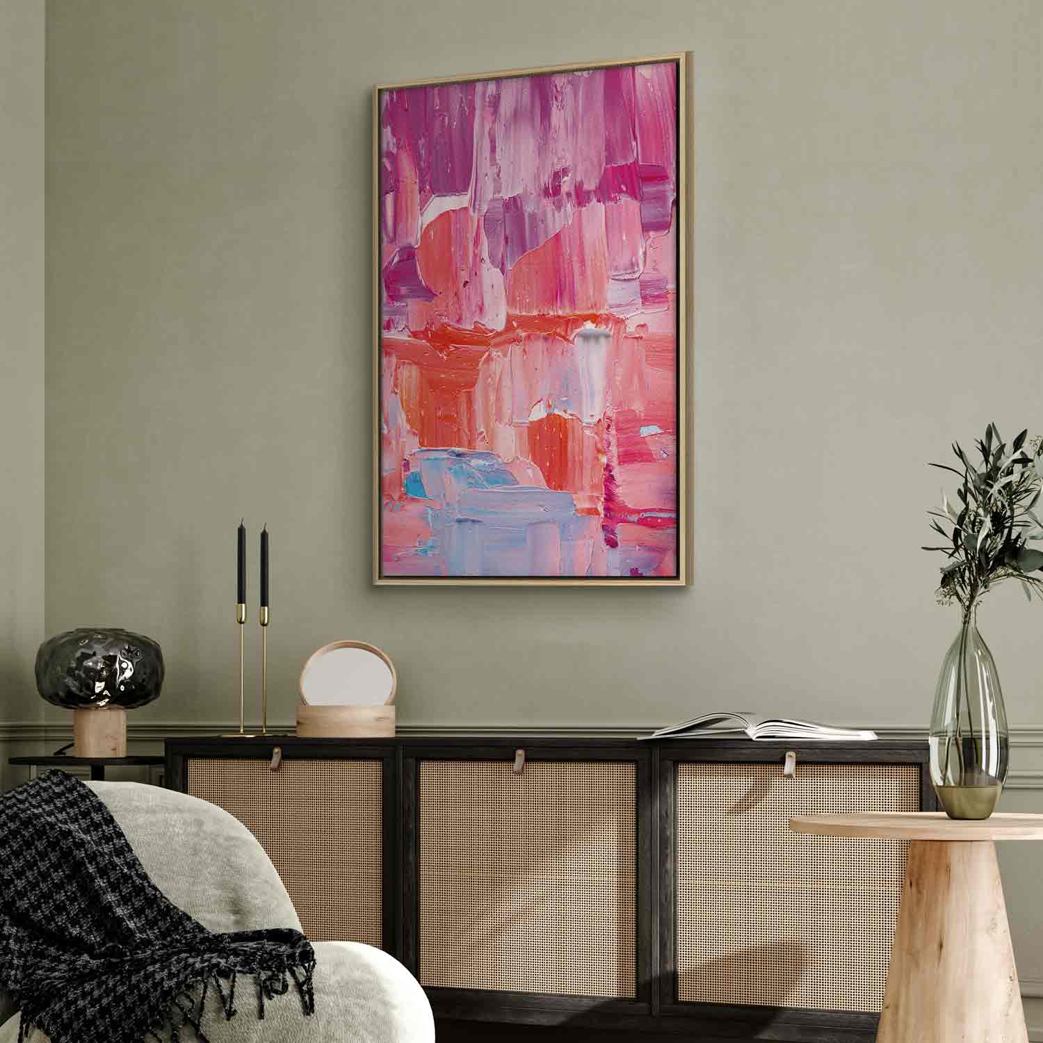 Floating Framed Canvas Art - Colorful Contrasts