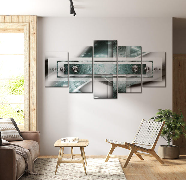 Glamour Canvas Wall Art - Azure Ray - 5 Pieces