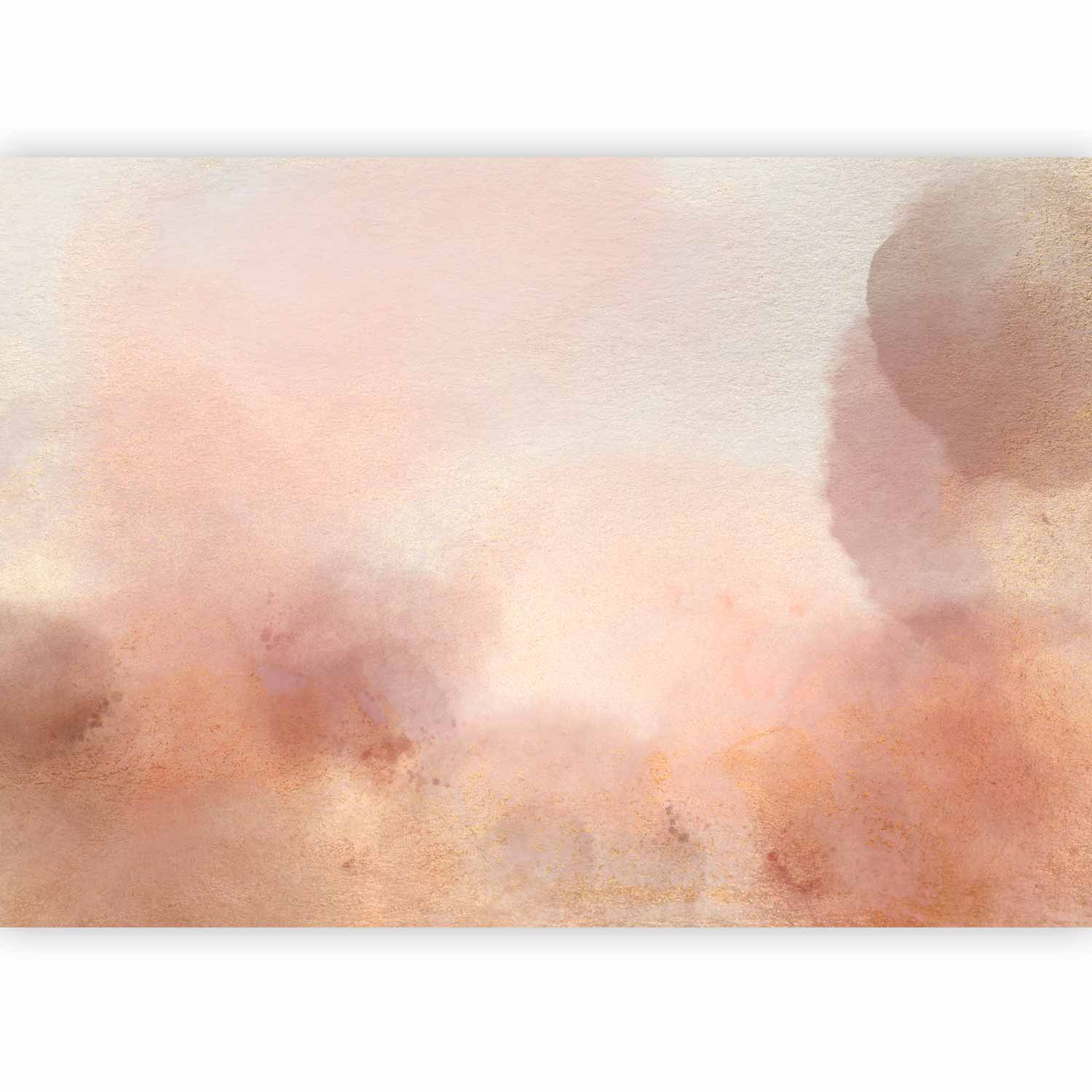 Premium Abstract Wall Mural - In Pink Clouds – Soft Textures In Peach-Pink Hues