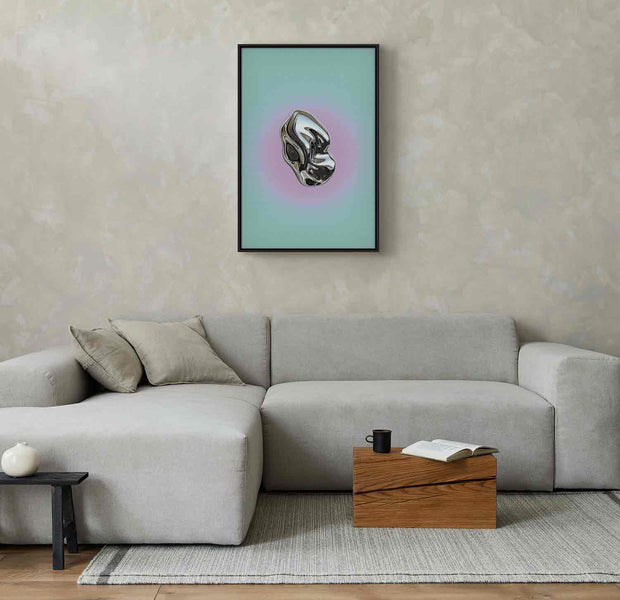 Floating Framed Canvas Art - Metallic Form