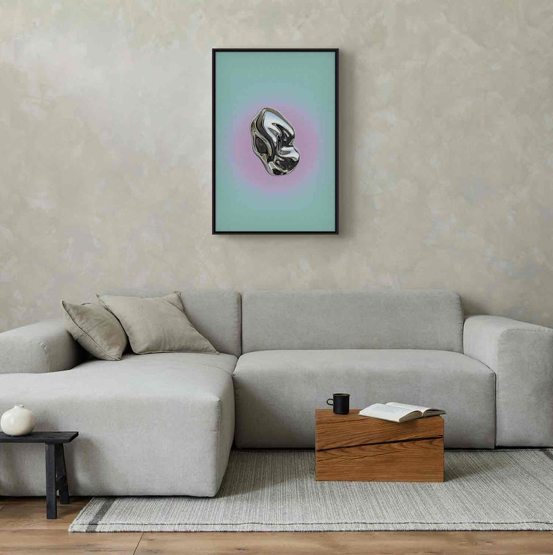 Floating Framed Canvas Art - Metallic Form