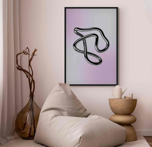 Floating Framed Canvas Art - Silver Intricacies